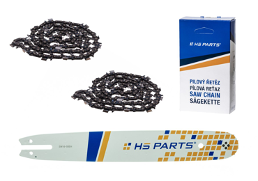 HS PARTS vodiaca lišta 16" (40 cm) .325" .050" (1,3 mm) + 2 x pílová reťaz 62 článkov hranatý zub pre Stihl 021 023 025 MS210 MS230 MS231 MS241 MS250 MS251