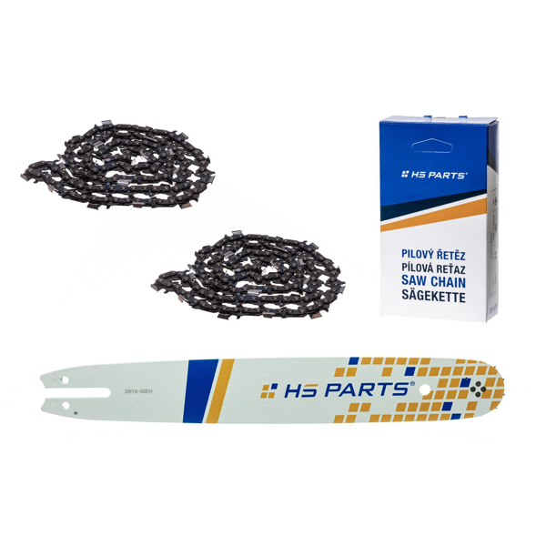 HS PARTS vodiaca lišta 16" (40 cm) .325" .050" (1,3 mm) + 2 x pílová reťaz 62 článkov hranatý zub pre Stihl 021 023 025 MS210 MS230 MS231 MS241 MS250 MS251