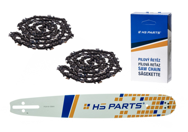 HS PARTS vodiaca lišta 16" (40 cm) .325" .058" (1,5 mm) + 2 x pílová reťaz 66 článkov hranatý zub pre Husqvarna 36 55 136 154 257 262 346 357 435 445 460 Jonsered 2054 2152 2155 Dolmar 109 111 112 116 Solo 639 651 665