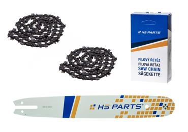 HS PARTS vodiaca lišta 16" (40 cm) .325" .063" (1,6 mm) + 2 x pílová reťaz 62 článkov hranatý zub pre Stihl 021 023 025 MS210 MS230 MS231 MS241 MS250 MS251