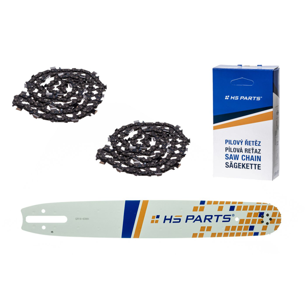 HS PARTS vodiaca lišta 16" (40 cm) .325" .063" (1,6 mm) + 2 x pílová reťaz 67 článkov hranatý zub pre Stihl 024 026 028 029 030 031 032 039 MS240 MS260 MS261 MS270 MS271 MS280 MS290 MS291 MS310 MS390