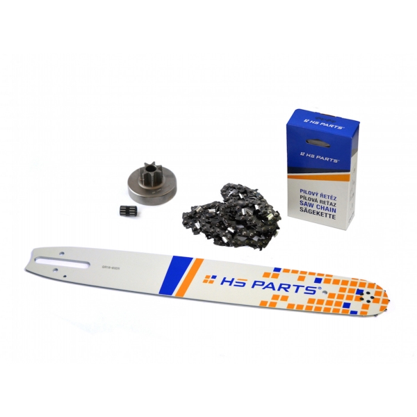 HS PARTS vodiaca lišta 16" (40 cm) + pílová reťaz 3/8" .063" (1,6 mm) 60 článkov hranatý zub + reťazovka pre Stihl MS380 038