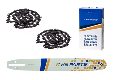 HS PARTS vodiaca lišta 16" (40cm) 3/8" .050" (1,3mm) +2 x pílový reťaz 56 článkov hranatý zub pre Husqvarna 136 137 140 235 236 240 Jonsered CS2135 CS2234 Partner 350 351 352 Dolmar 100 106 ES140 Makita DCS4301 UC3030A UC3500