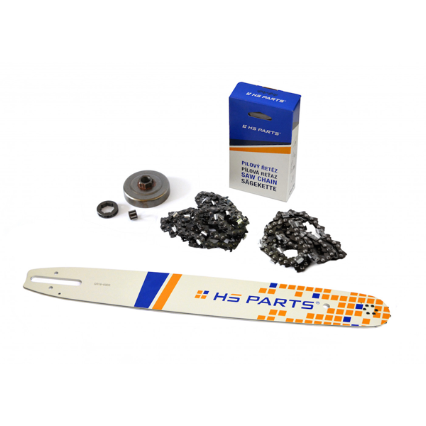 HS PARTS vodiaca lišta 18" (45 cm) + 2 x pílová reťaz 3/8" .063" (1,6 mm) 66 článkov hranatý zub + reťazovka pre Stihl 044 046 MS341 MS361 MS362 MS440 MS441 MS460 MS461