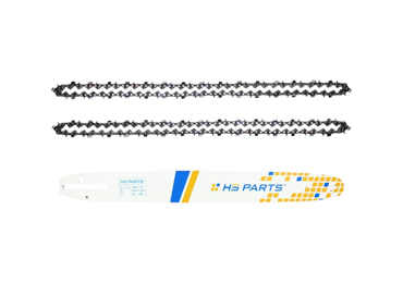 HS PARTS vodiaca lišta 18" (45 cm) 3/8" .050" (1,3 mm) + 2 x pílová reťaz 60 článkov hranatý zub pre Husqvarna 120 135 140 240 334T 335XPT 338XPT T540XP Jonsered 2035 2036 CS2135 CS2139T Solo 614 630 633 635 637 McCulloch MS1636