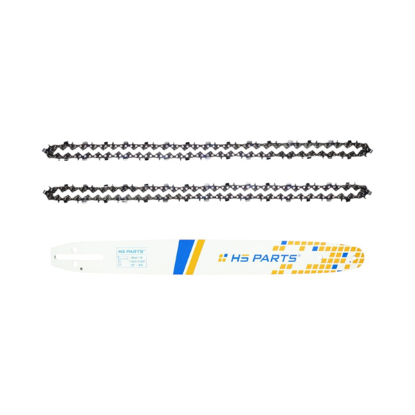 HS PARTS vodiaca lišta 18" (45 cm) 3/8" .050" (1,3 mm) + 2 x pílová reťaz 60 článkov hranatý zub pre Husqvarna 120 135 140 240 334T 335XPT 338XPT T540XP Jonsered 2035 2036 CS2135 CS2139T Solo 614 630 633 635 637 McCulloch MS1636