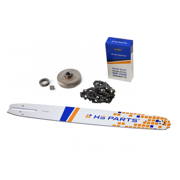 HS PARTS vodiaca lišta 18" (45 cm) 3/8" .058" (1,5 mm) + pílová reťaz 68 článkov hranatý zub + reťazovka Husqvarna 362 365 371 372XP 365 X-TORQ Jonsered 2163 CS2165