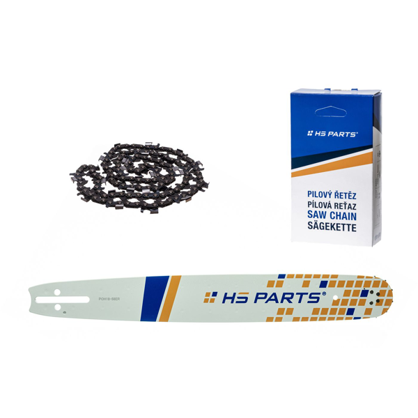 HS PARTS vodiaca lišta 18" (45 cm) 3/8" .058" (1,5 mm) + pílová reťaz na pozdĺžne rezanie 68 článku guľatý zub pre výrobu fošní a dosiek vhodné Husqvarna 51 55 346XP 353 357 359 455 460 560XP