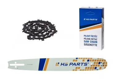 HS PARTS vodiaca lišta 18" (45 cm) 3/8" .058" (1,5 mm) + pílový reťaz 68 článkov hranatý zub pre Husqvarna 40 55 242 254 262 339XP 353 357 359 T435 445 455 460 550 560XP