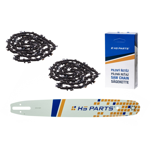 HS PARTS Vodiaca lišta 18" (45 cm) 3/8" .063" (1,6 mm) + 2 x pílová reťaz 66 článkov hranatý zub pre Stihl 029 031 032 034 041 036 044 056 066 MS290 MS310 MS360 MS361 MS362 MS391 MS440 MS441 MS462 MS460 MS640 MS650 MS660 MS500i