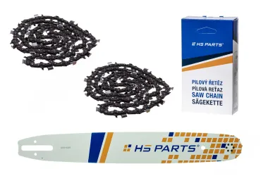 HS PARTS Vodiaca lišta 18" (45 cm) 3/8" .063" (1,6 mm) + 2 x pílová reťaz 66 článkov hranatý zub pre Stihl MS360 MS361 MS362 MS440 MS441 MS660 MS661
