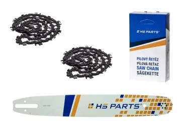 HS PARTS vodiaca lišta 18" (45 cm) 3/8" .063" (1,6 mm) + 2 x pílová reťaz na pozdĺžne rezanie 66 článku guľatý zub pre výrobu fošní a dosiek vhodné Stihl MS360 MS361 MS362 MS440 MS441 MS660