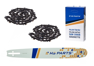 HS PARTS vodiaca lišta 18" (45 cm) .325" .058" (1,5 mm) + 2 x pílový reťaz 72 článkov hranatý zub pre Husqvarna 36 55 136 154 257 262 346 357 435 445 460 Jonsered 2054 2152 2155 Dolmar 109 111 112 116 Oleomac 938 947 952 962 Solo 639 651 665