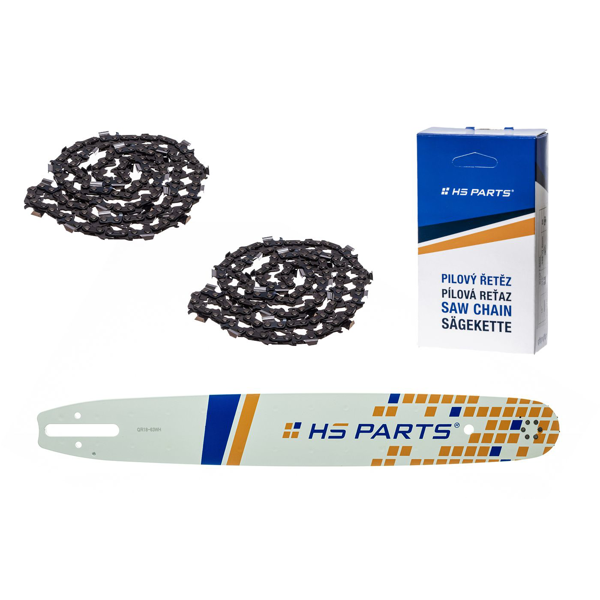 HS PARTS vodiaca lišta 18" (45 cm) .325" .063" (1,6 mm) + 2 x pílová reťaz 74 článkov hranatý zub pre Stihl 024 026 036 039 MS240 MS260 MS261 MS270 MS280 MS290 MS310 MS390