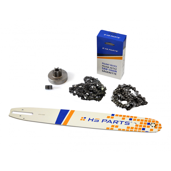 HS PARTS Vodiaca lišta 18" (45cm) 3/8" .063" (1,6mm) + 2 x pílová reťaz 66 článkov hranatý zub + reťazovka pre Stihl MS380