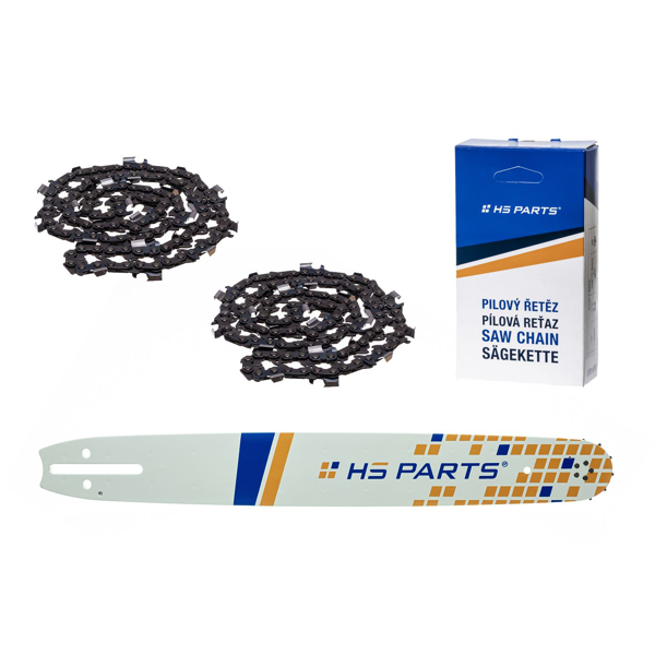HS PARTS vodiaca lišta 20" (50 cm) 3/8" .058" (1,5 mm) + 2 x pílová reťaz 72 článkov hranatý zub pre Husqvarna 66 160 266 268 285 362 365 372380 394 395 480 562XP 570 575XP