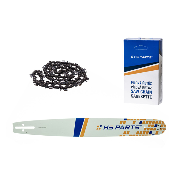 HS PARTS vodiaca lišta 20" (50 cm) 3/8" .058" (1,5 mm) + pílová reťaz na pozdĺžne rezanie 72 článku guľatý zub pre výrobu fošní a dosiek vhodné Husqvarna 51 55 346XP 353 357 359 455 460 560XP