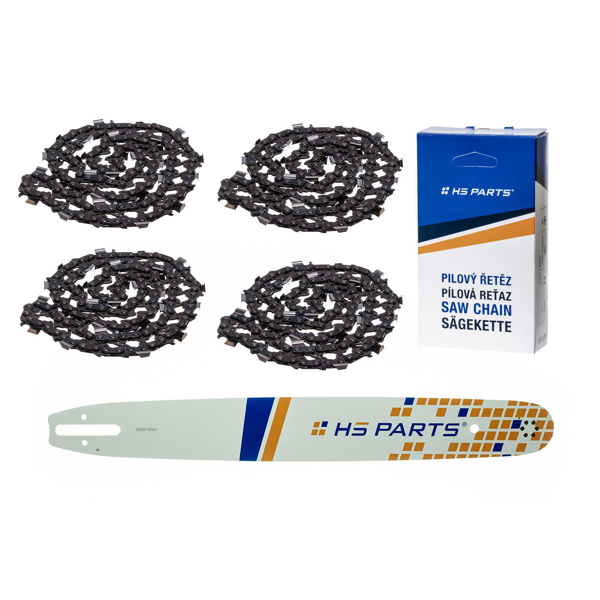 HS PARTS vodiaca lišta 20" (50 cm) .325" .063" (1,6 mm) + 4 x pílová reťaz 81 článkov hranatý zub pre Stihl 024 026 028 029 030 031 032 039 MS240 MS260 MS261 MS270 MS271 MS280 MS290 MS291 MS310 MS390