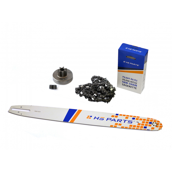 HS PARTS vodiaca lišta 20" (50 cm) + pílová reťaz 3/8" .063" (1,6 mm) 72 článkov hranatý zub + reťazovka pre Stihl MS380 038