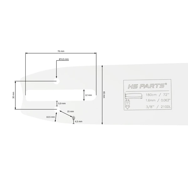 HS PARTS vodiaca lišta 72