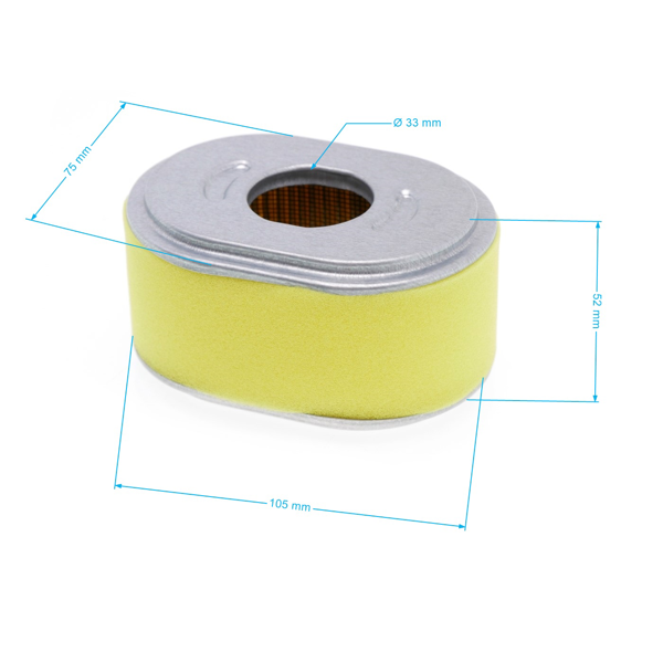 HS Parts vzduchový filter 102 mm x 73 mm x 52 mm pre motory Honda GX110 GX120 (17210-ZE0-821, 17210-ZE0-822)