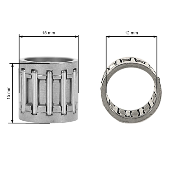 Ihlové ložisko 15 x 15 x 12 mm pre motorové píly Husqvarna 61 66 266 268 272XP 357XP 359 365 362 365 X -Torq Jonsered 625 630 2063 Stihl MS311 MS362 MS391 MS440 MS460 (OEM 503255601 95120033061)
