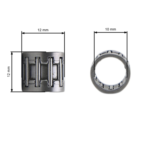 Ihlové ojničné ložisko Oleo Mac 936 937 938 940C 941 941CX 946 12,5 mm x 12 mm x 10 mm