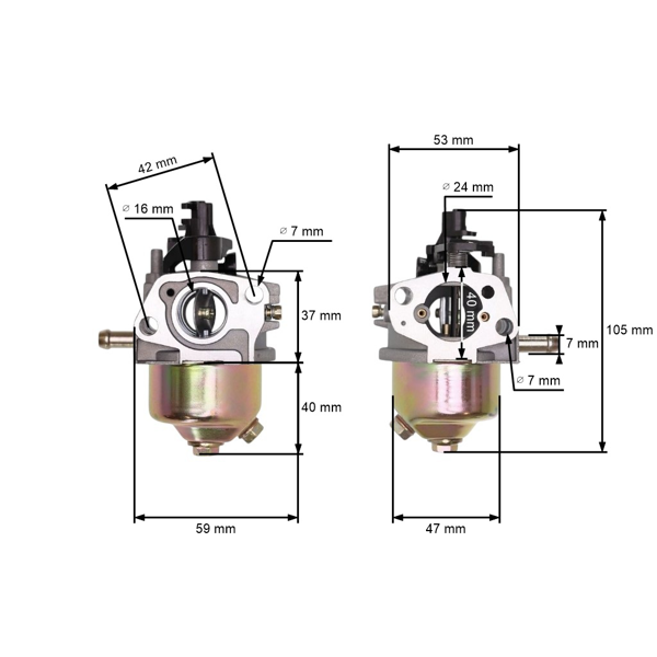 Karburátor pre čínske kosačky a motorové kosačky NAC NGP Loncin a z hobbymarketov
