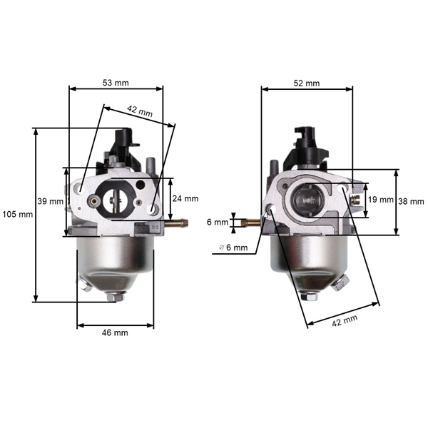 Karburátor pre čínske kosačky a motorové kosačky NAC NGP Loncin