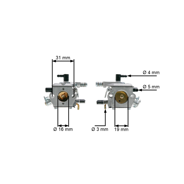 Karburátor pre Čínske motorové píly a píly z hobbymarketov s obsahom motora 45 ccm 52 ccm