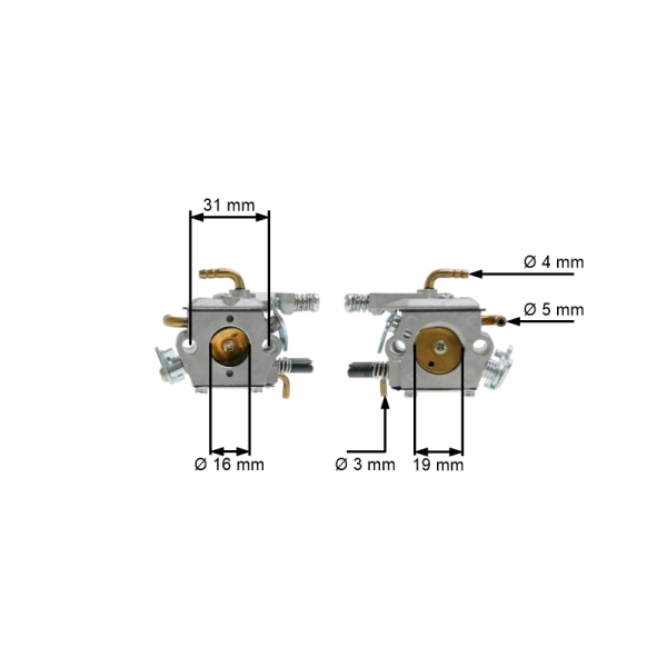 Karburátor pre Čínske motorové píly a píly z hobbymarketov s obsahom motora 45 ccm 52 ccm