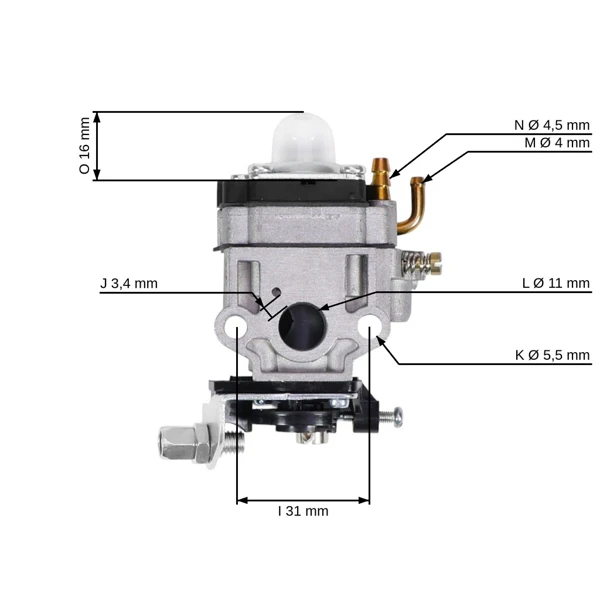Karburátor pre krovinorezy Echo SRM2601 SRM2400 SRM2610 PE2601 AL-KO Alko Hecht čínskych značiek a hobbymarket (OEM 12300057731)