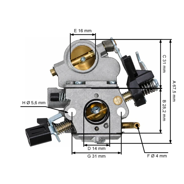 Karburátor pre motorové píly Stihl MS311 MS391 MS391 2-MIX (OEM 11401200601)