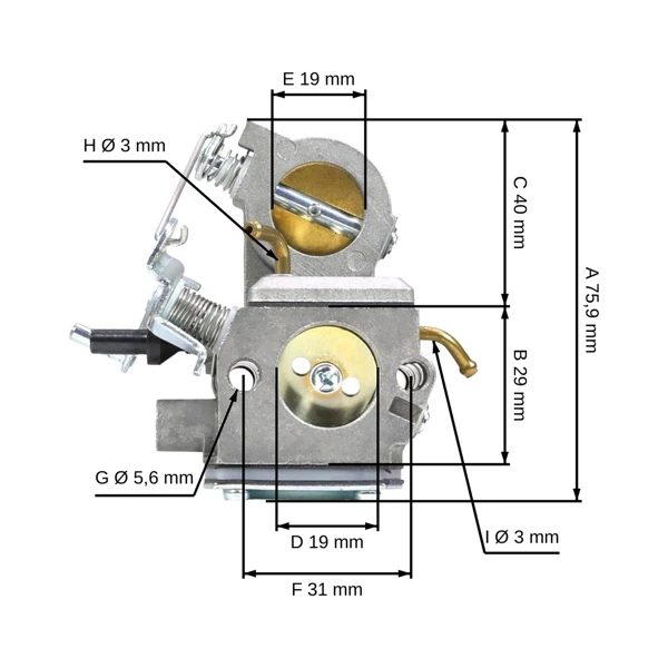 Karburátor pre motorové rozbrusovacie píly Partner K750 (OEM 503283209)