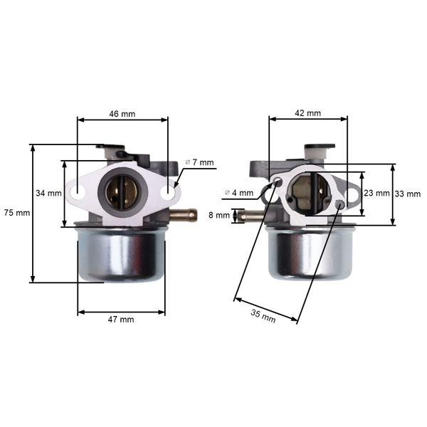 Karburátor pre motory Briggs & Stratton Quantum Serie 625E 675EX 725EX 625-675 výkon 3,5 PS - 6,5 PS (OEM 799871 790845 799866 796707 794304)