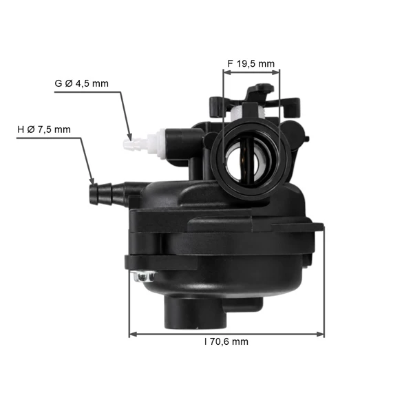 Karburátor pre motory Briggs & Stratton Seria 450e používajúci palivovú pumpičku (OEM 591110 591160 591979 595656)