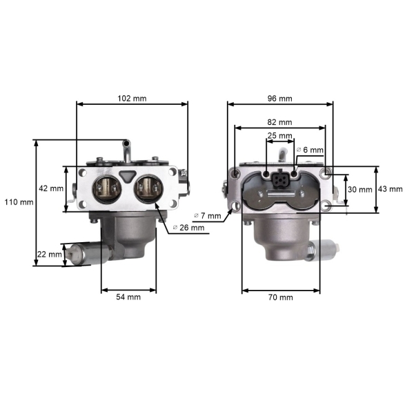 Karburátor pre motory Briggs & Stratton V-Twin 20,0 PS - 25,0 PS (OEM 799230 699709 499804)