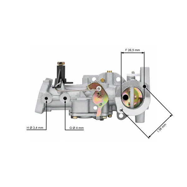 Karburátor pre motory Briggs & Stratton výkon 11,0 PS - 13,0 PS horizontálny hriadeľ (OEM 498298 692784 495951 495426 490533)