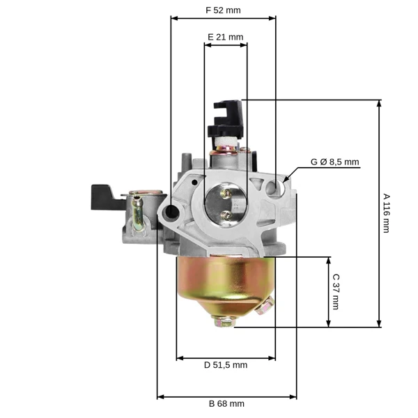Karburátor pre motory Honda GX240 GX270 8,0 PS - 9,0 PS (OEM 16100ZE2W71 1616100ZH9 16100-ZE2-W71 16100-ZH9-W21 1616100-ZH9-820)