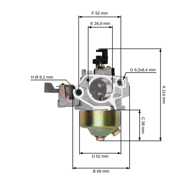 Karburátor pre motory Honda GX340 GX390 výkon 11,0 PS - 13,0 PS (OEM 16100ZF6V01 16100-ZF6-V01 16100-ZF6-V00 16100-ZF2-V00 16100-ZF2-V01)