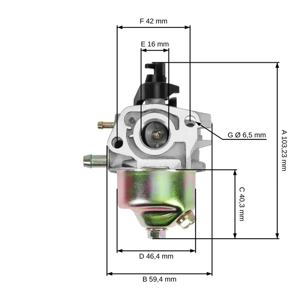 Karburátor pre motory Zongshen NP100 (OEM 100052967)