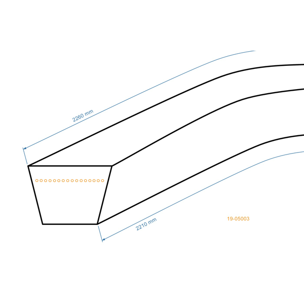 Klinový remeň 2210 mm x 2260 mm x 13 mm pre záhradné traktory Husqvarna Partner Jonsered Poulan McCulloch Craftsman (OEM 532126520 532419271 126520)