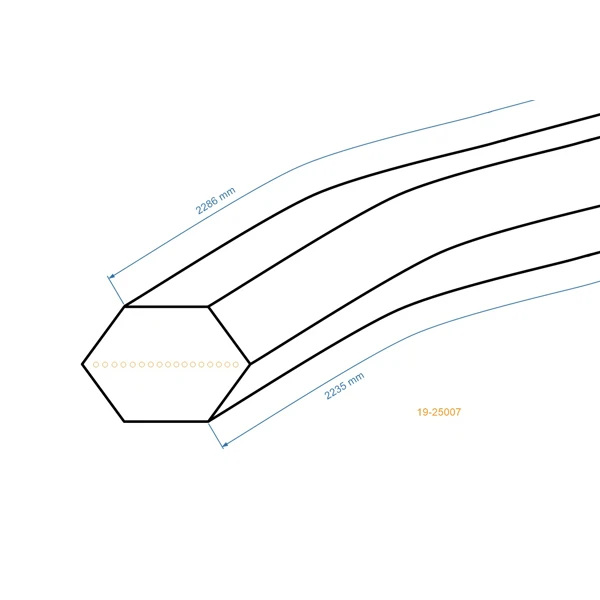 Klinový remeň 2235 mm x 2286 mm x 12,5 mm pre záhradné traktory MTD Cub Cadet Yardman Gutbrod (OEM 754-0443 754-0443A 954-0443 )