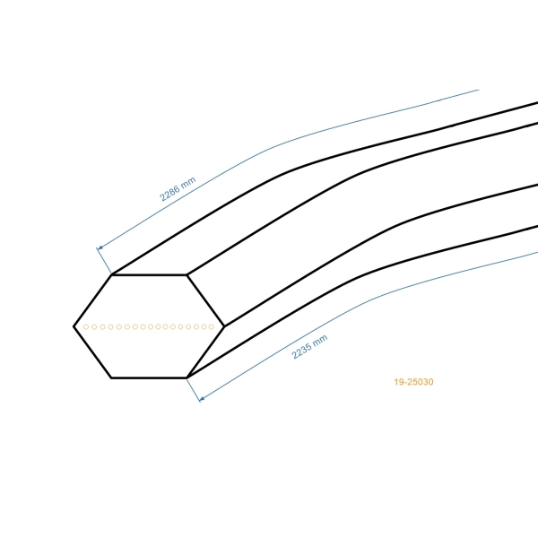 Klinový remeň 2235 mm x 2286 mm x 12,5 mm pre záhradné traktory MTD Gutbrod Yardman Bolens Cub Cadet (OEM 754-0443 754-0443A 954-0443 954-0443 954-0443A)