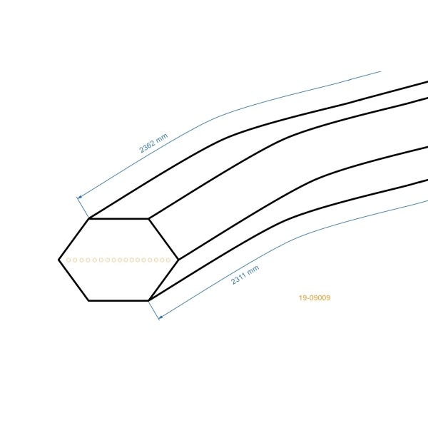 Klinový remeň 2311 mm x 2362 mm x 12,5 mm pre záhradné traktory AL-KO Alko T13-102 T16-102 T17-102 Dolmar Solo (OEM 514877 663.514.877 SL514877 663 514 877 AA91 HAA 2364)