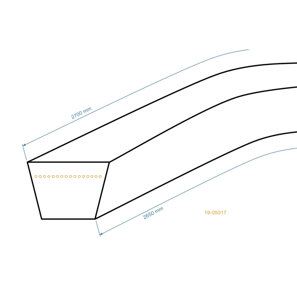 Klinový remeň 2650 mm x 2700 mm x 13 mm pre záhradné traktory Husqvarna Partner Poulan AYP (OEM 532405143 584453101 405143)