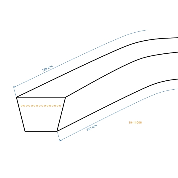 Klinový remeň 750 mm x 788 mm x 10 mm pre kosačky MTD Best Garden WolfGarten Cub Cadet Troy-Bilt (OEM 754-0637A 954-0637A 954-0637 954-0637 9540637)