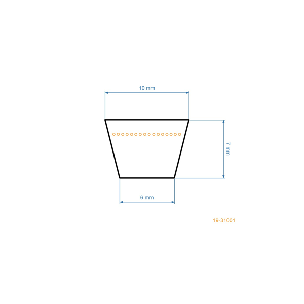 Klinový remeň 800 mm x 838 mm x 10 mm pre čínske motorové kosačky a kosačky NAC WR6503 WR6511 DAYE DYM 1578 DYM (OEM 25100124901)