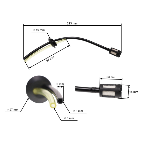 Kompletná priechodka palivovej nádrže pre čínske krovinorezy a z hobbymarketov