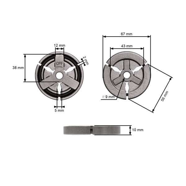 Kompletná spojka pre čínske píly a píly z hobbymarketov s objemom motora 45 cm3 52 cm3 58 cm3